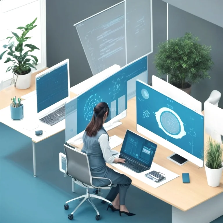 Professional using AI productivity tools